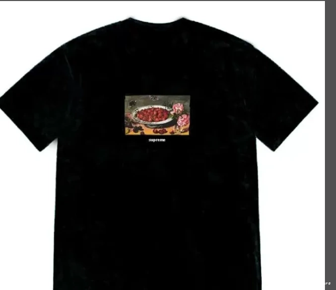 White Painting Tee S M Oil T-shirt Strawberries and sleeved Black XL 23SS L Short 0808